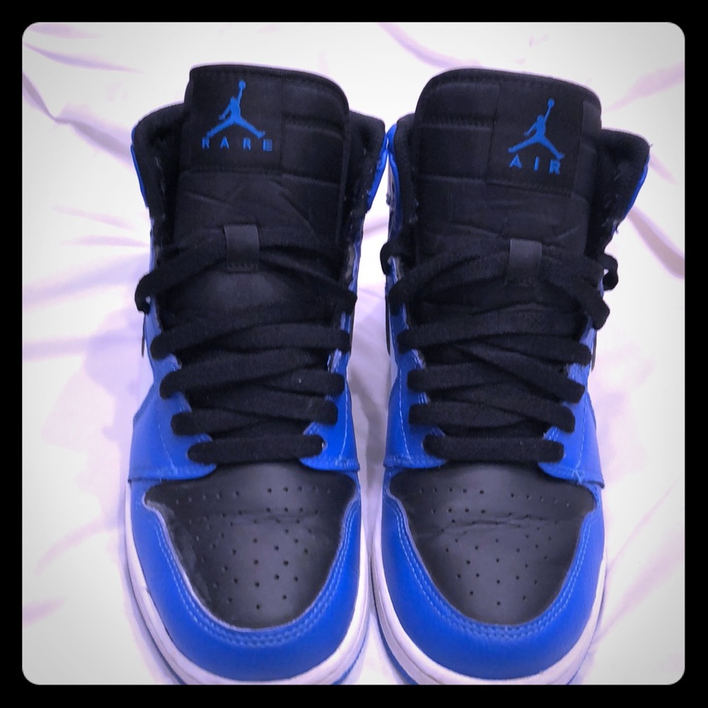 Black, blue and white youth Jordan 1